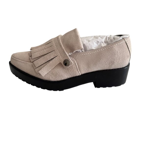 🆕 Tibi Esmae Suede Fringe Loafers - Picture 3 of 6